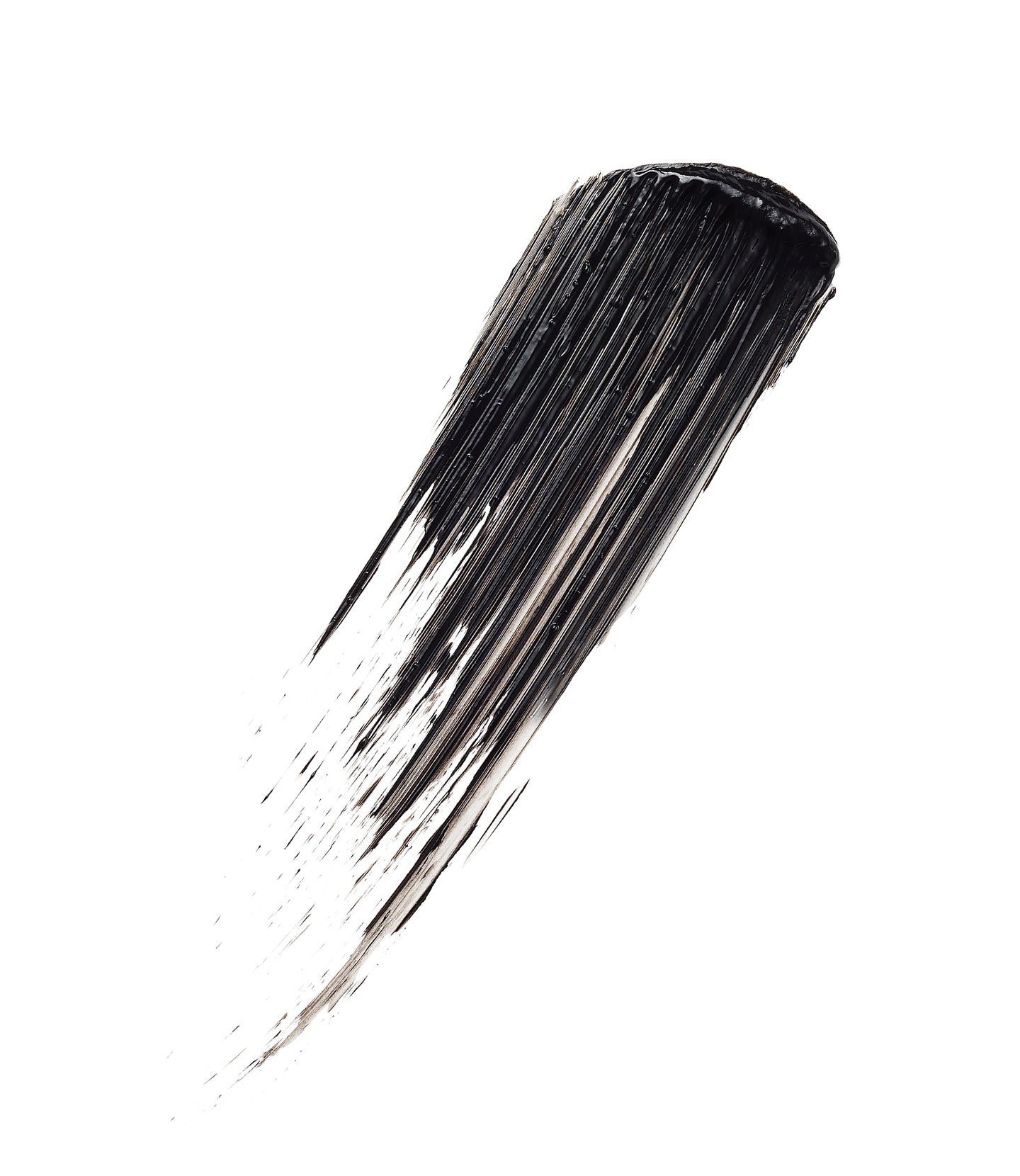 Black mascara smear on white background