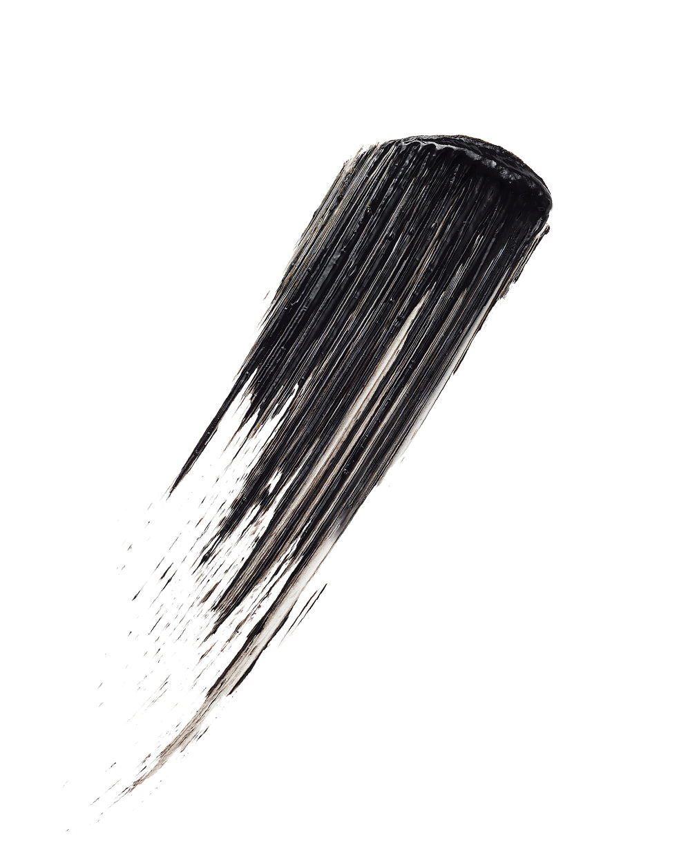 Black mascara smear on white background