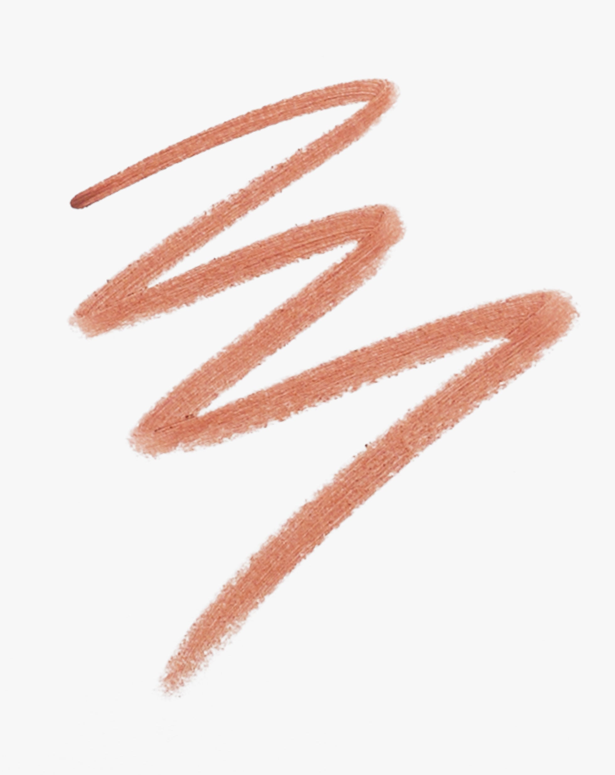 Rosy light nude lip pencil swatch on a white background